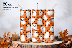 20oz Halloween Tumbler Cute Ghost Boo Sublimation Product Image 1