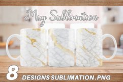 White Gold Marble Stone | Mug sublimation design Product Image 1