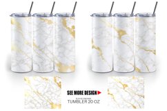 White Gold Marble Stone | Tumbler Sublimation Wrap Product Image 2