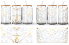 Glass Can Wraps White Gold Marble Stone Product Image 4