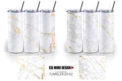 White Gold Marble Stone | Tumbler Sublimation Wrap Product Image 4