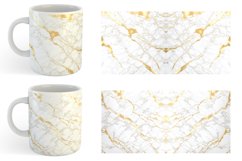 White Gold Marble Stone | Mug sublimation design Product Image 4