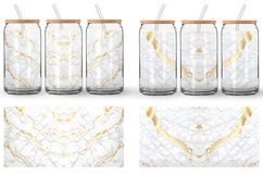 Glass Can Wraps White Gold Marble Stone Product Image 5