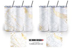 White Gold Marble Stone | Tumbler Sublimation Wrap Product Image 5