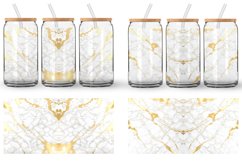 Glass Can Wraps White Gold Marble Stone Product Image 2
