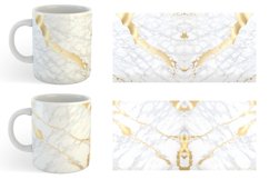 White Gold Marble Stone | Mug sublimation design Product Image 6