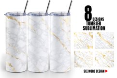 White Gold Marble Stone | Tumbler Sublimation Wrap Product Image 1