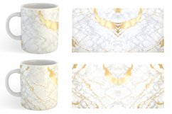 White Gold Marble Stone | Mug sublimation design Product Image 2