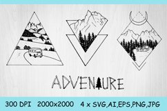 SVG Nature, adventure. Sublimation, Tattoo. Camping clipart Product Image 1