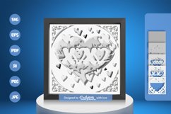 White Xoxo Valentine Heart Layered Papercut Product Image 5
