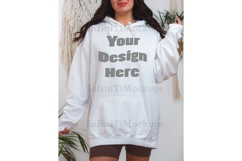 White hoodie mockup Comfort Colors 1567 Product Image 1