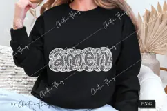 White Lace Amen PNG, Christian PNG Product Image 3