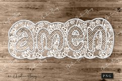 White Lace Amen PNG, Christian PNG Product Image 4