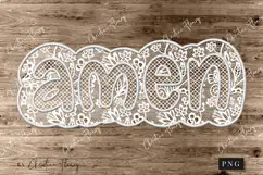 White Lace Amen PNG, Christian PNG Product Image 4