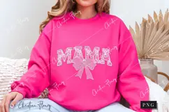 White Lace Mama Coquette Bow PNG, Mama PNG Product Image 2
