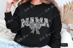 White Lace Mama Coquette Bow PNG, Mama PNG Product Image 3