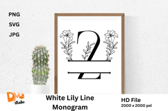 White Lily Line Monogram Product Image 1