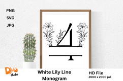 White Lily Line Monogram Product Image 1