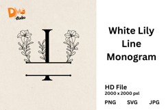White Lily Line Monogram Product Image 1