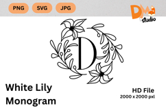 White Lily Monogram Product Image 1