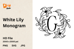 White Lily Monogram Product Image 1