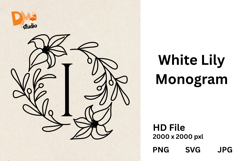 White Lily Monogram Product Image 1