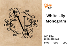 White Lily Monogram Product Image 1
