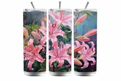Lily tumbler sublimation designs, LIly sublimation Product Image 4