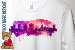 Watercolor Helena Montana Skyline Sublimation design Product Image 2