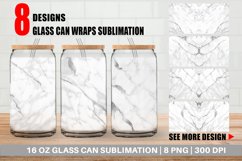 Glass Can Wraps White Marble Stone Product Image 1