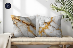 Luxury White Marble with Gold Veins Pattern Digital Paper Product Image 2