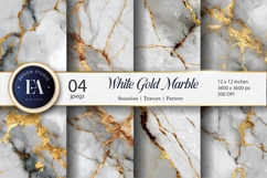 Seamless White Marble Gold Veins Stone Art Digital Paper Product Image 1