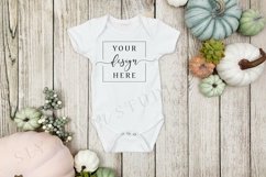 Fall Themed White Baby Bodysuit Mockup Kids Shirt SVG Mock Product Image 1