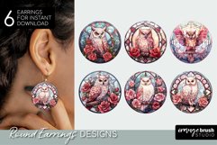White Owl Sublimation Earrings Bundle Stained Glass 