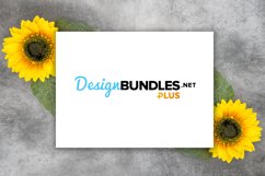 White paper horizontal poster mockup. Floral background with sunflowers