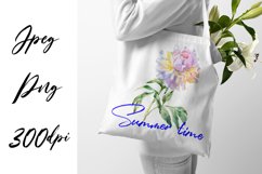 Peony watercolor - sublimation design Product Image 1