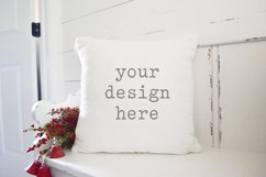 Christmas Pillow Mockup | Add SVG Sublimation Clipart Design Product Image 1