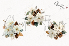 Watercolor White Poinsettia Clipart | Christmas PNG Product Image 3