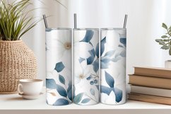 White Poinsettias 20oz Tumbler Sublimation PNG Product Image 1