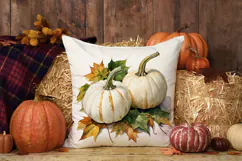 White Pumpkins Autumn Watercolour Product Image 2
