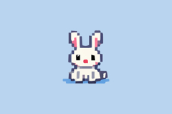 White Rabbit Pixel Art Design Vector Product Image 1