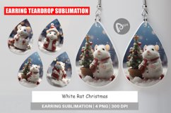 Earring teardrop sublimation design White Rat Christmas Product Image 1