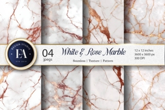 Seamless Rose Gold White Marble Tone Digital Paper Product Image 1