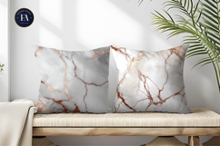 Rose Gold White Marble Tone Seamless Digital Paper Product Image 2