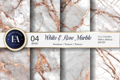 Marble White Rose Gold Seamless Tone Digital Paper Product Image 1