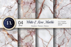 White Rose Gold Marble Tone Seamless Digital Paper Product Image 1