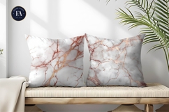 Seamless Rose Gold White Marble Tone Digital Paper Product Image 2