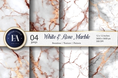 White Rose Gold Marble Tone Seamless Digital Paper Product Image 1