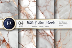 Rose Gold White Marble Tone Seamless Digital Paper Product Image 1