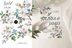 Watercolor Floral Clipart, Wild Rose Flowering Twigs Clipart Product Image 2